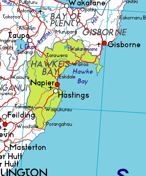 Map of Hawkes Bay