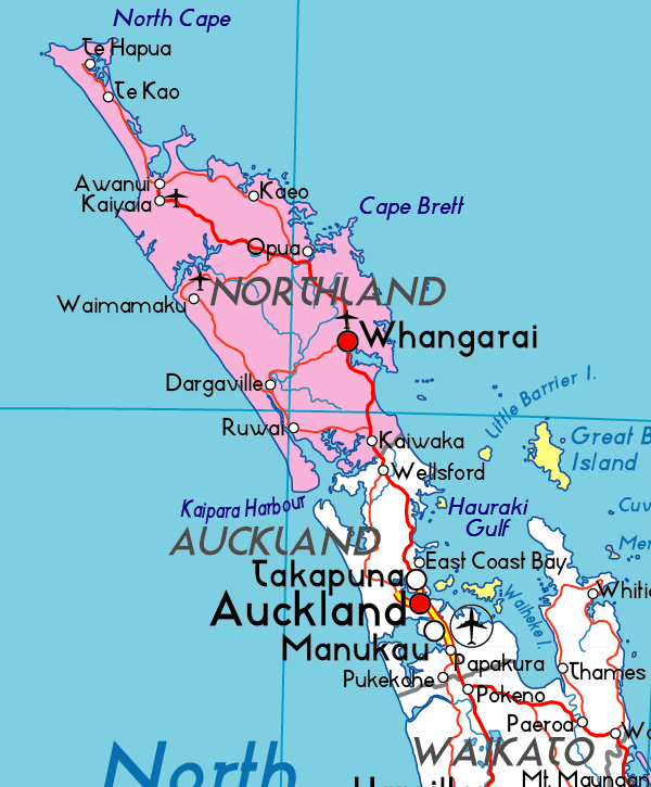 Map of Northland