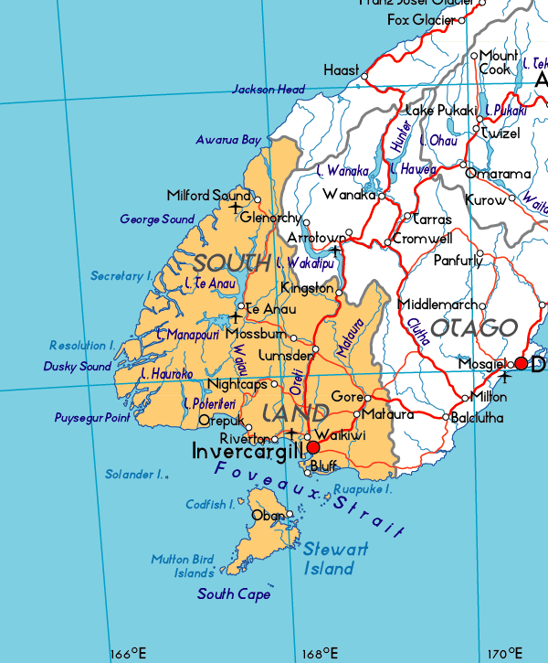 Map of Southland