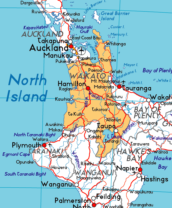 Map of Waikato