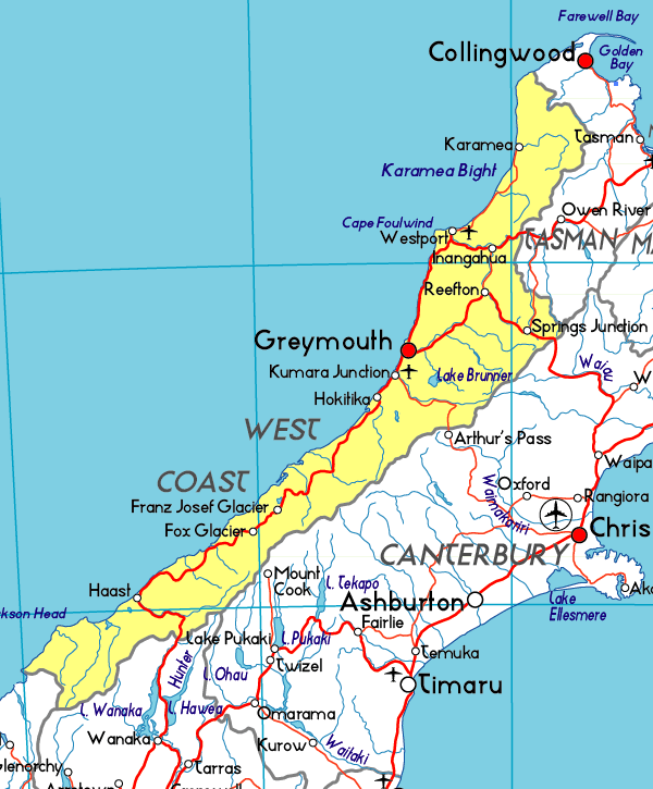 Map of West Coast